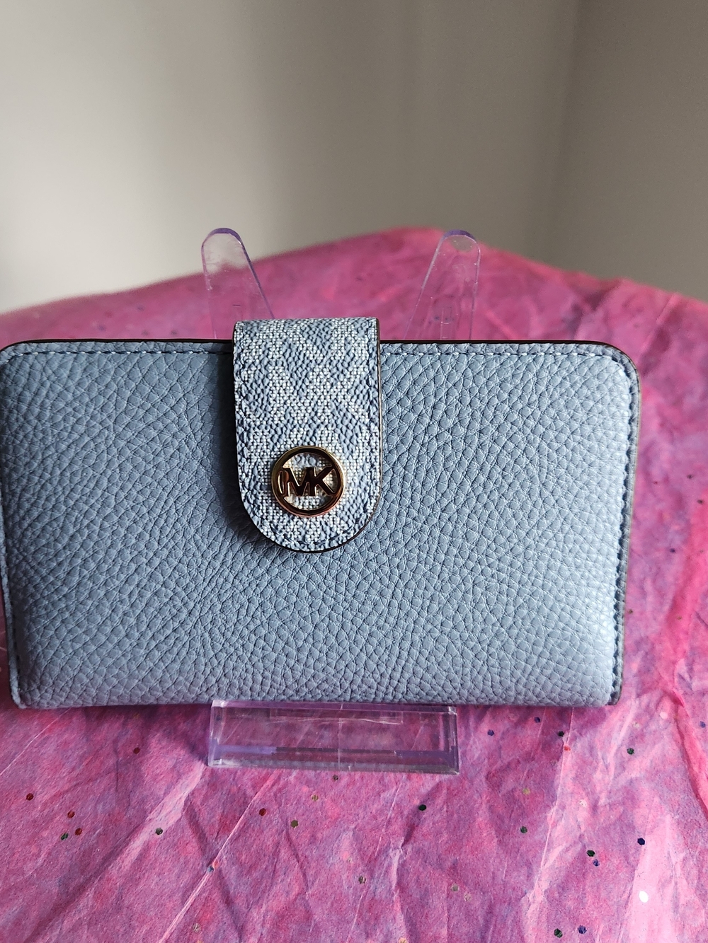 Michael Kors chambray Bifold Wallet with Goldtone NWT